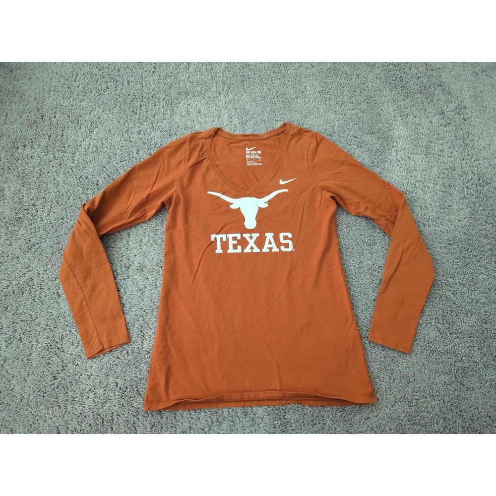 Texas Longhorns Shirt Womens M Long Sleeve NCAA The Nike Tee Orange